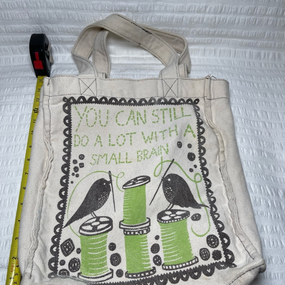 Rob Ryan ‘You Can Still Do A Lot With A Small Brain’ Canvas Tote whimsical birds